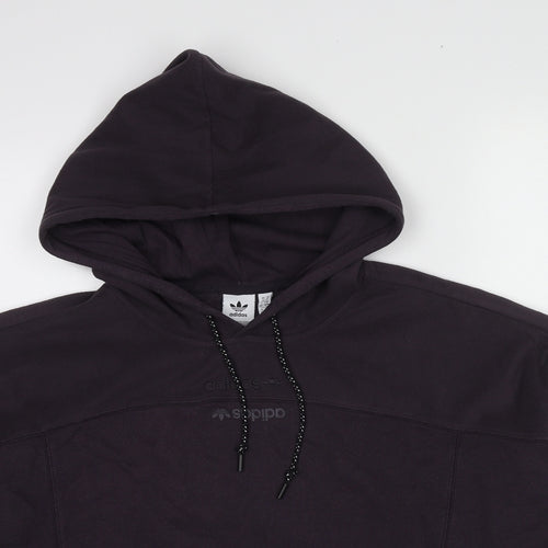 adidas Womens Purple Cotton Pullover Hoodie Size 14 Pullover