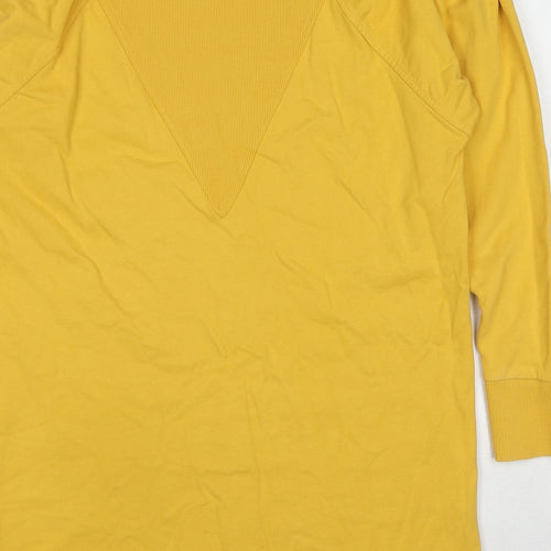 River Island Womens Yellow Cotton Mini Size S Crew Neck Pullover