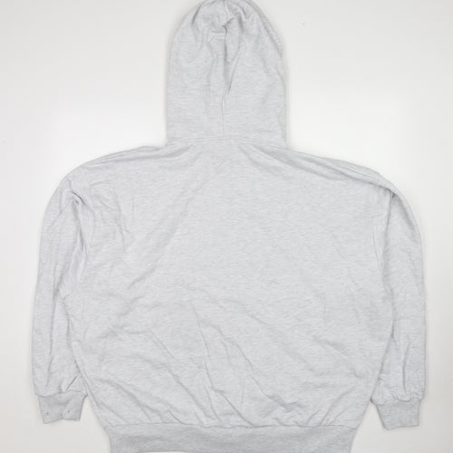 COLLUSION Womens Grey Cotton Full Zip Hoodie Size 14 Pullover