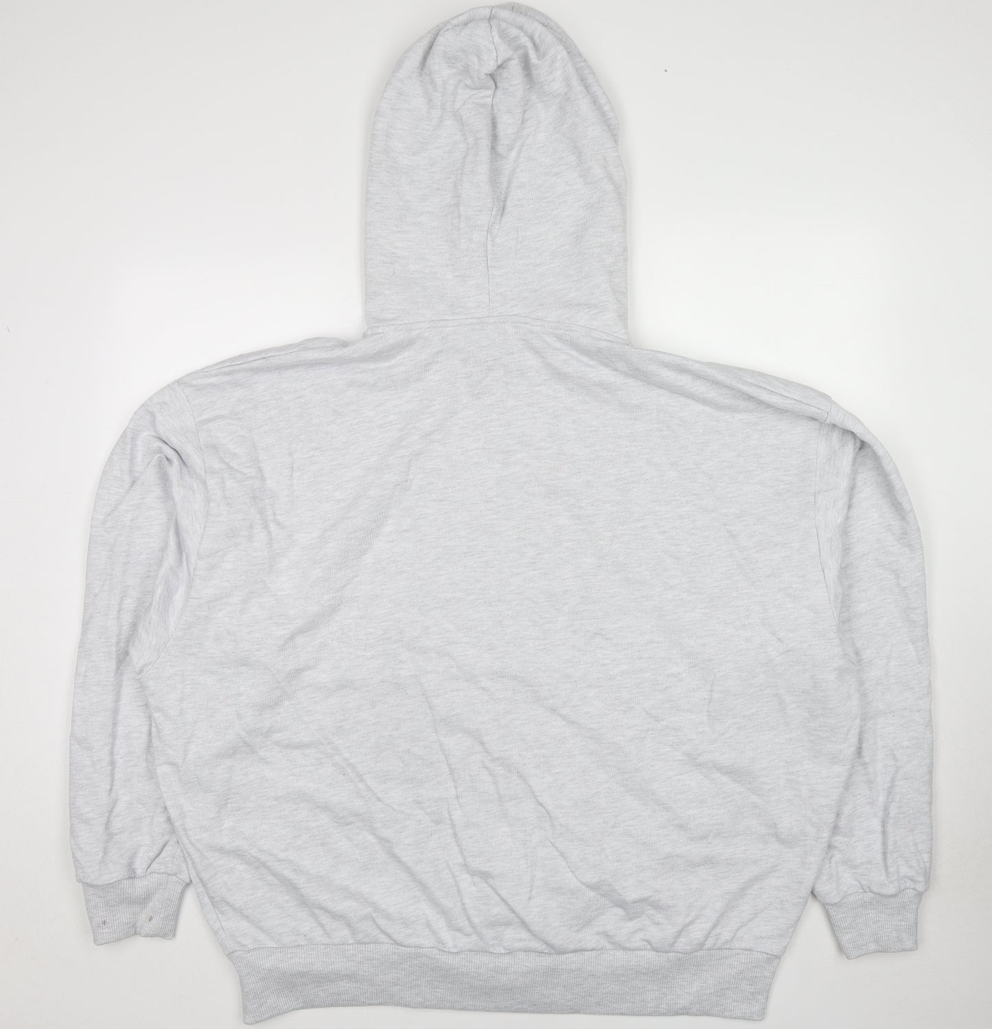 COLLUSION Womens Grey Cotton Full Zip Hoodie Size 14 Pullover