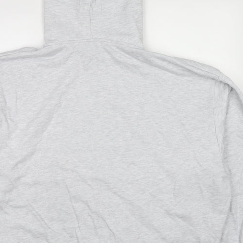 COLLUSION Womens Grey Cotton Full Zip Hoodie Size 14 Pullover