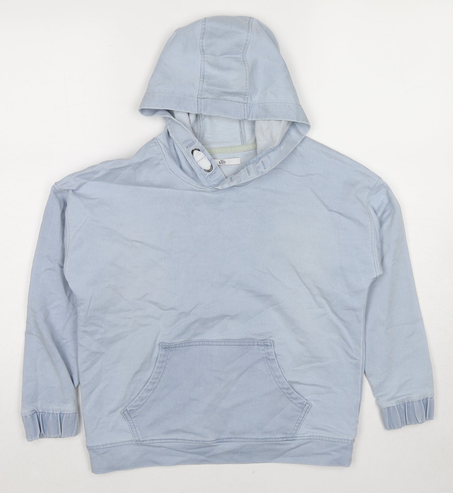 Marks and Spencer Girls Blue Cotton Pullover Hoodie Size 10-11 Years Pullover