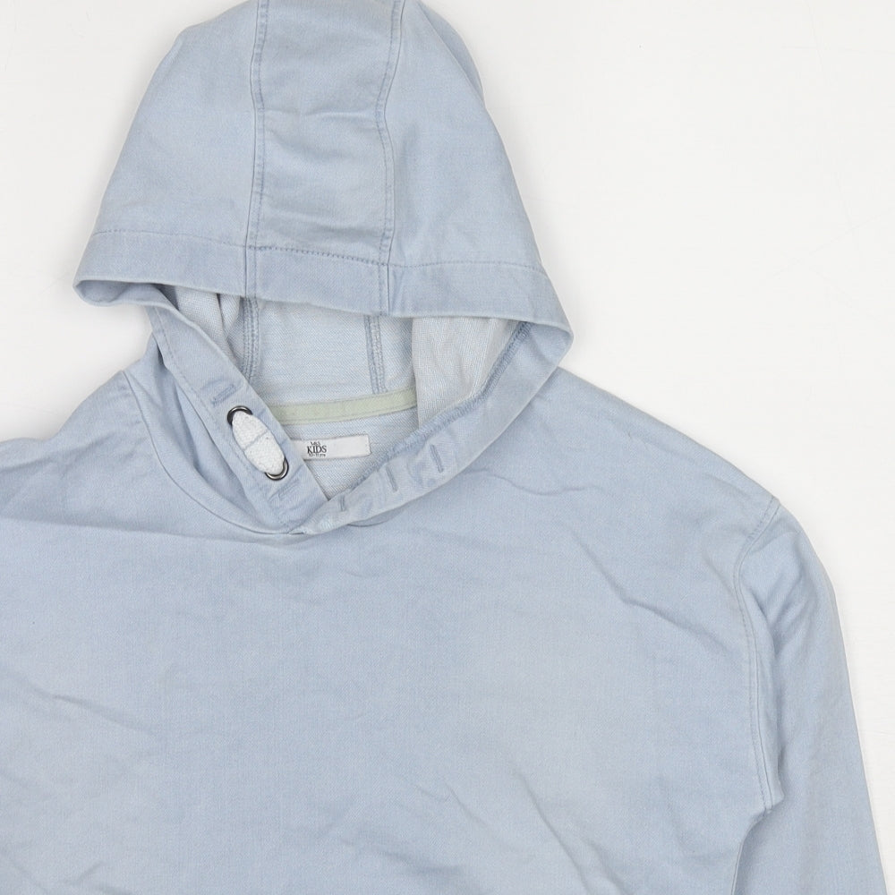 Marks and Spencer Girls Blue Cotton Pullover Hoodie Size 10-11 Years Pullover