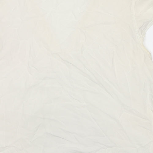 New Look Womens White Viscose Basic T-Shirt Size 18 V-Neck