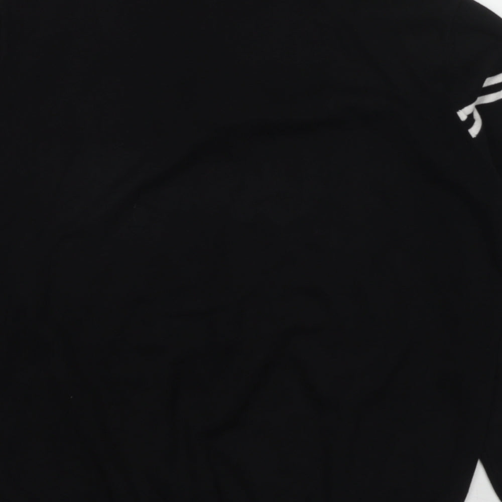 Glenmuir Womens Black High Neck Cotton Henley Jumper Size L