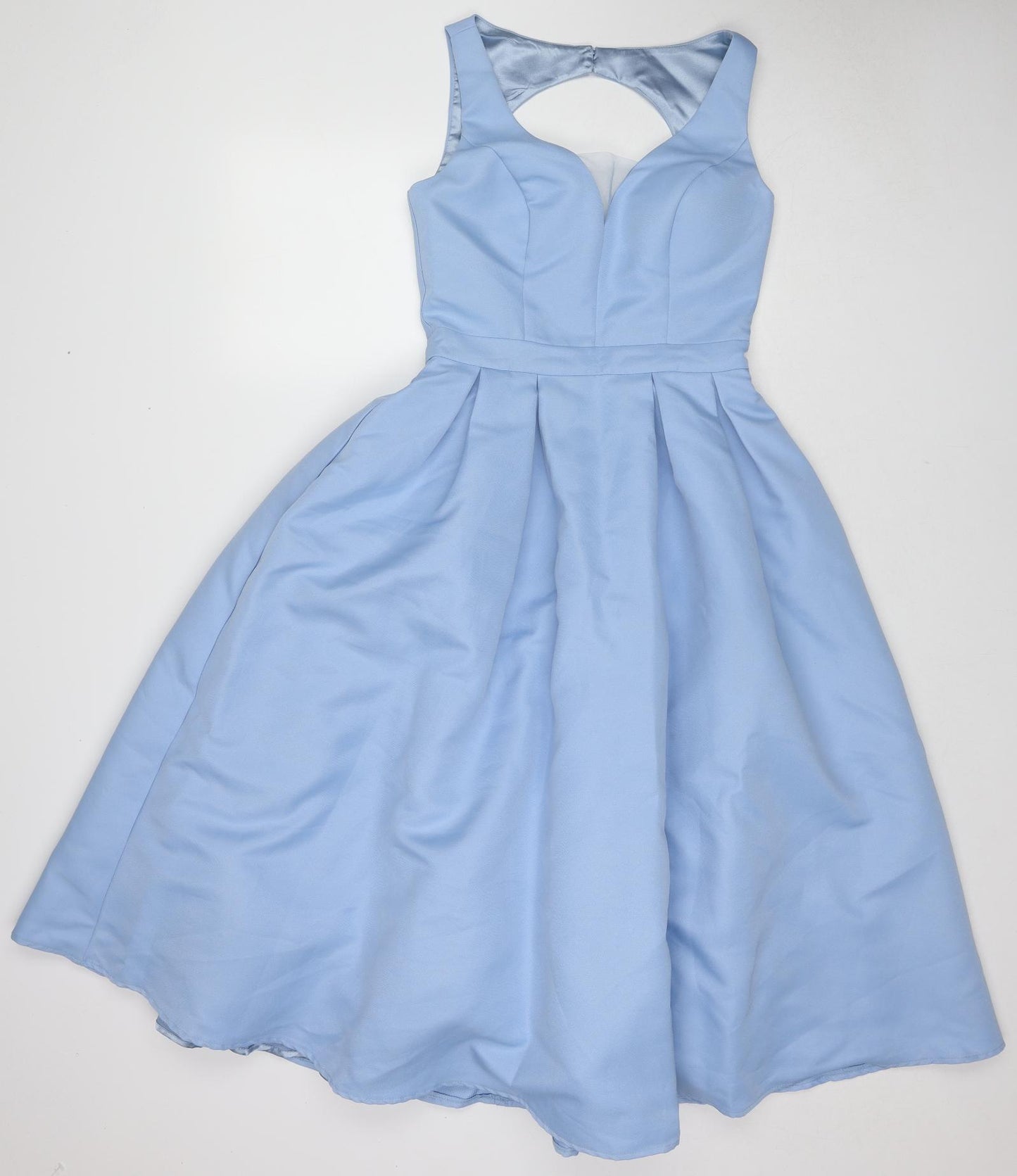 CHI CHI LONDON Womens Blue Polyester Ball Gown Size 10 Sweetheart Zip