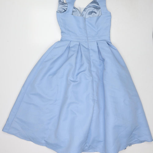 CHI CHI LONDON Womens Blue Polyester Ball Gown Size 10 Sweetheart Zip