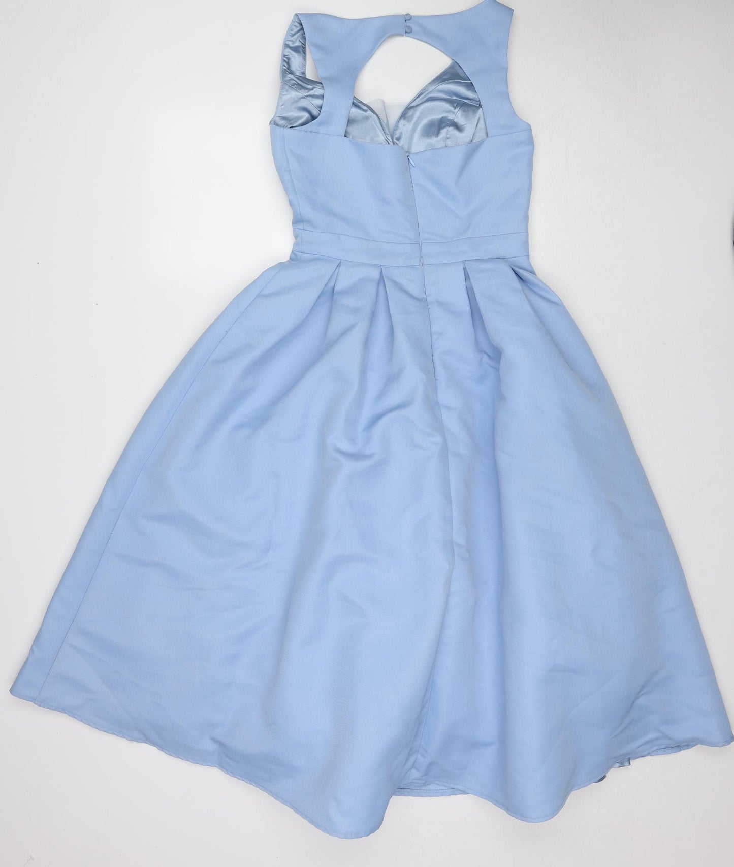 CHI CHI LONDON Womens Blue Polyester Ball Gown Size 10 Sweetheart Zip