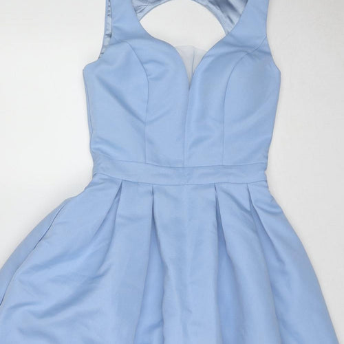 CHI CHI LONDON Womens Blue Polyester Ball Gown Size 10 Sweetheart Zip