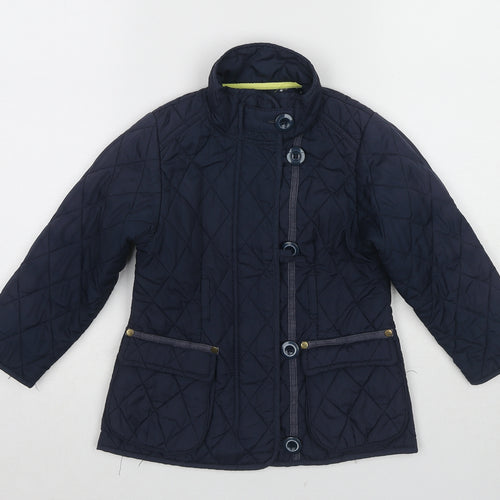 NEXT Girls Black Quilted Coat Size 4-5 Years Zip