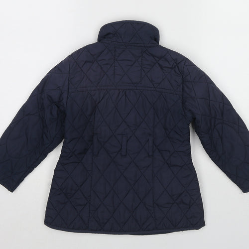 NEXT Girls Black Quilted Coat Size 4-5 Years Zip