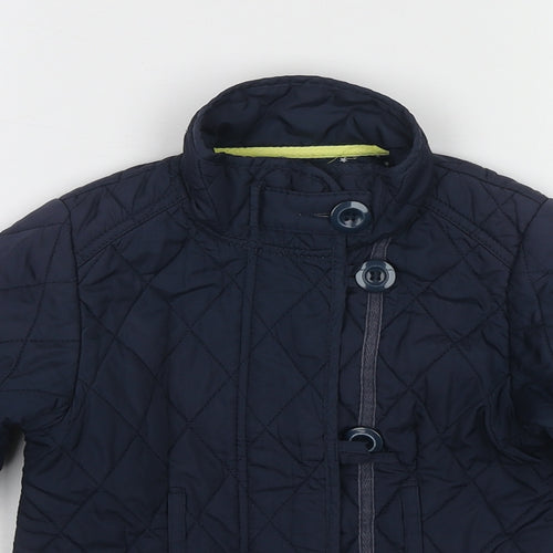 NEXT Girls Black Quilted Coat Size 4-5 Years Zip