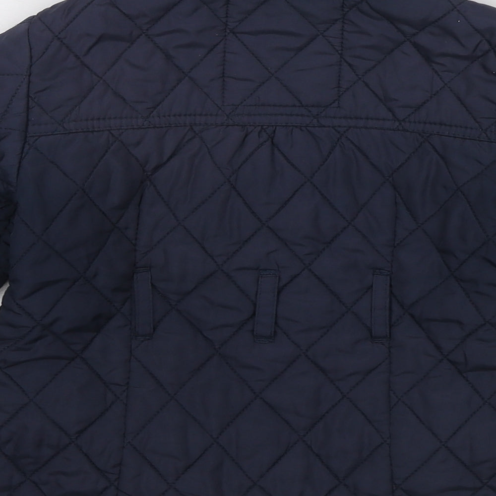 NEXT Girls Black Quilted Coat Size 4-5 Years Zip