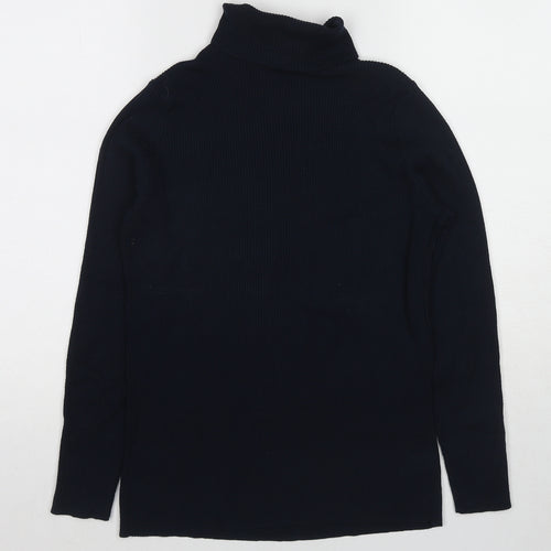 Marks and Spencer Womens Blue Roll Neck Viscose Pullover Jumper Size 16