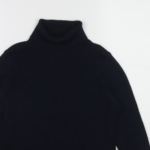 Marks and Spencer Womens Blue Roll Neck Viscose Pullover Jumper Size 16