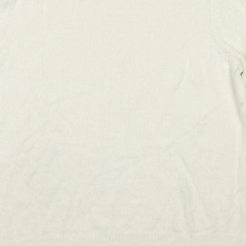 EWM Womens White Round Neck Acrylic Pullover Jumper Size 14 - Size 14-16