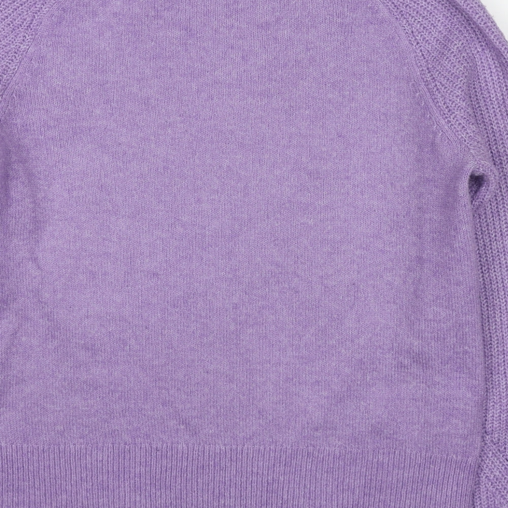 Marks and Spencer Womens Purple Round Neck Acrylic Pullover Jumper Size S