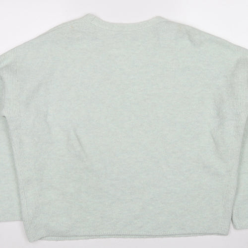 Autograph Womens Blue V-Neck Acrylic Pullover Jumper Size 16