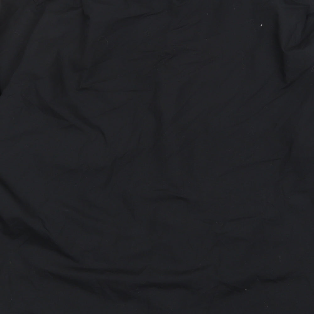 Tailor & Cutter Mens Black Polyester Button-Up Size 17.5 Collared Button