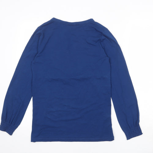 Mama-licious Womens Multicoloured Cotton Basic Blouse Size M Round Neck - Tie Neck Detail