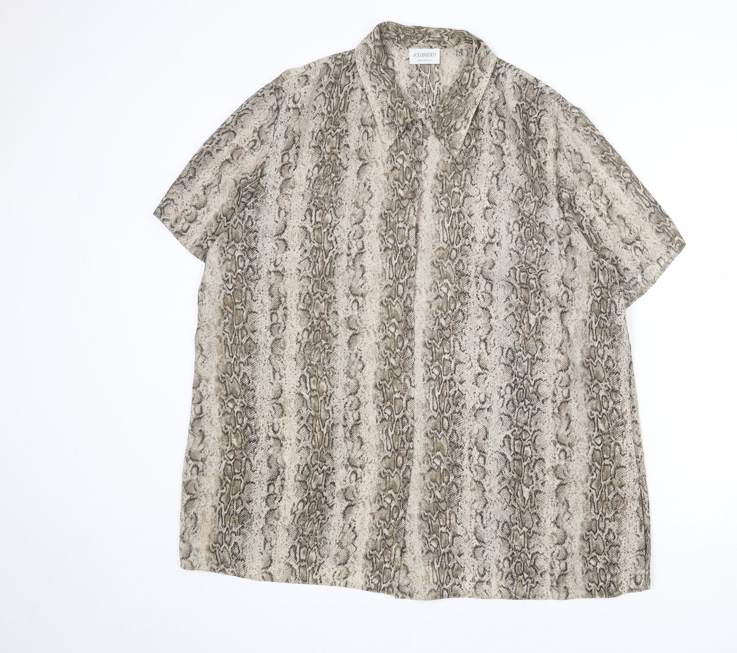 Canada Womens Multicoloured Animal Print Polyester Basic Button-Up Size 20 Collared - Snake Print