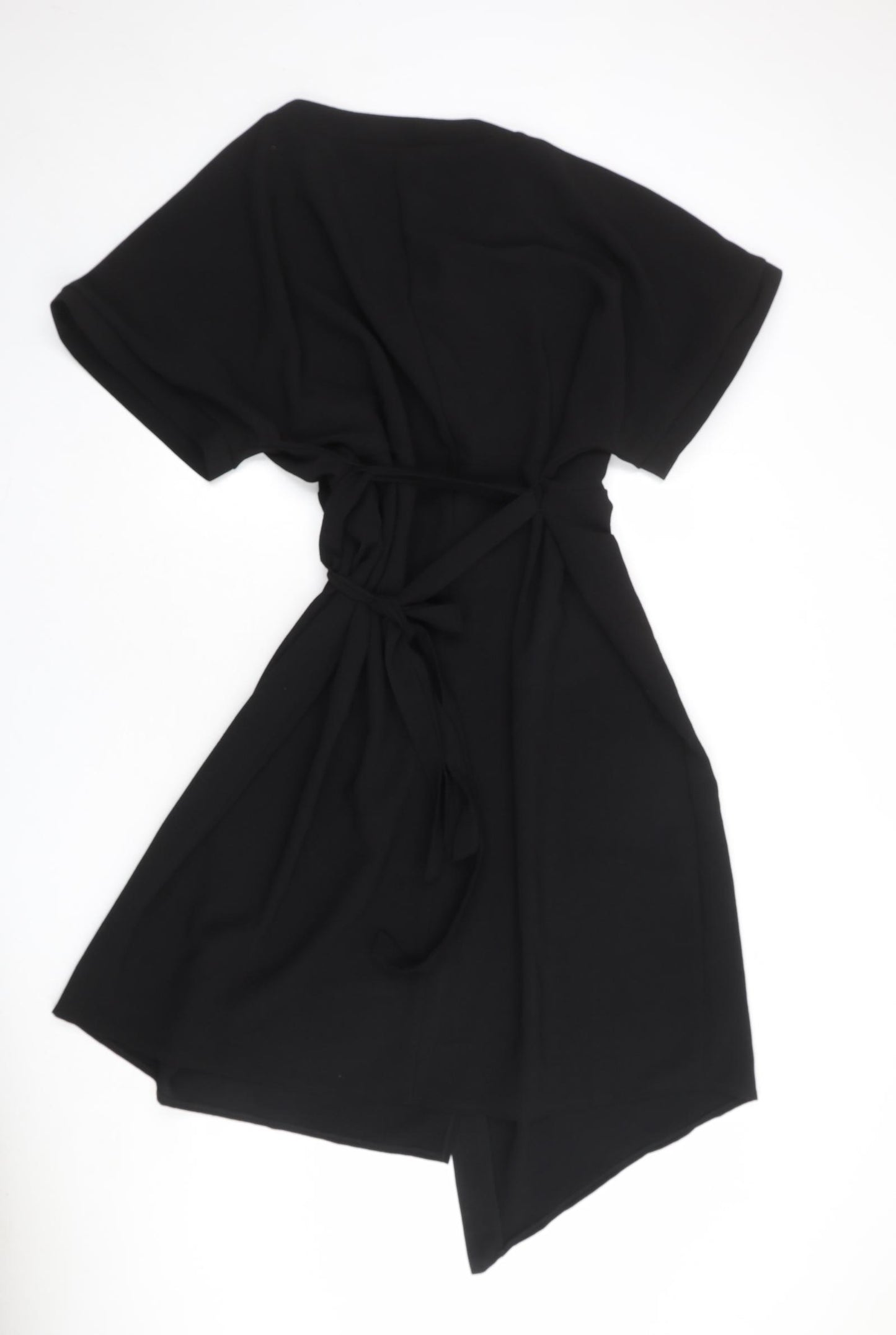 ASOS Womens Black Polyester Wrap Dress Size 22 V-Neck Tie