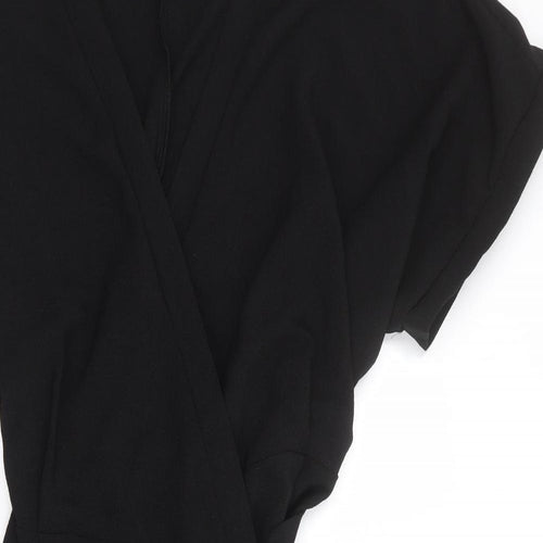 ASOS Womens Black Polyester Wrap Dress Size 22 V-Neck Tie