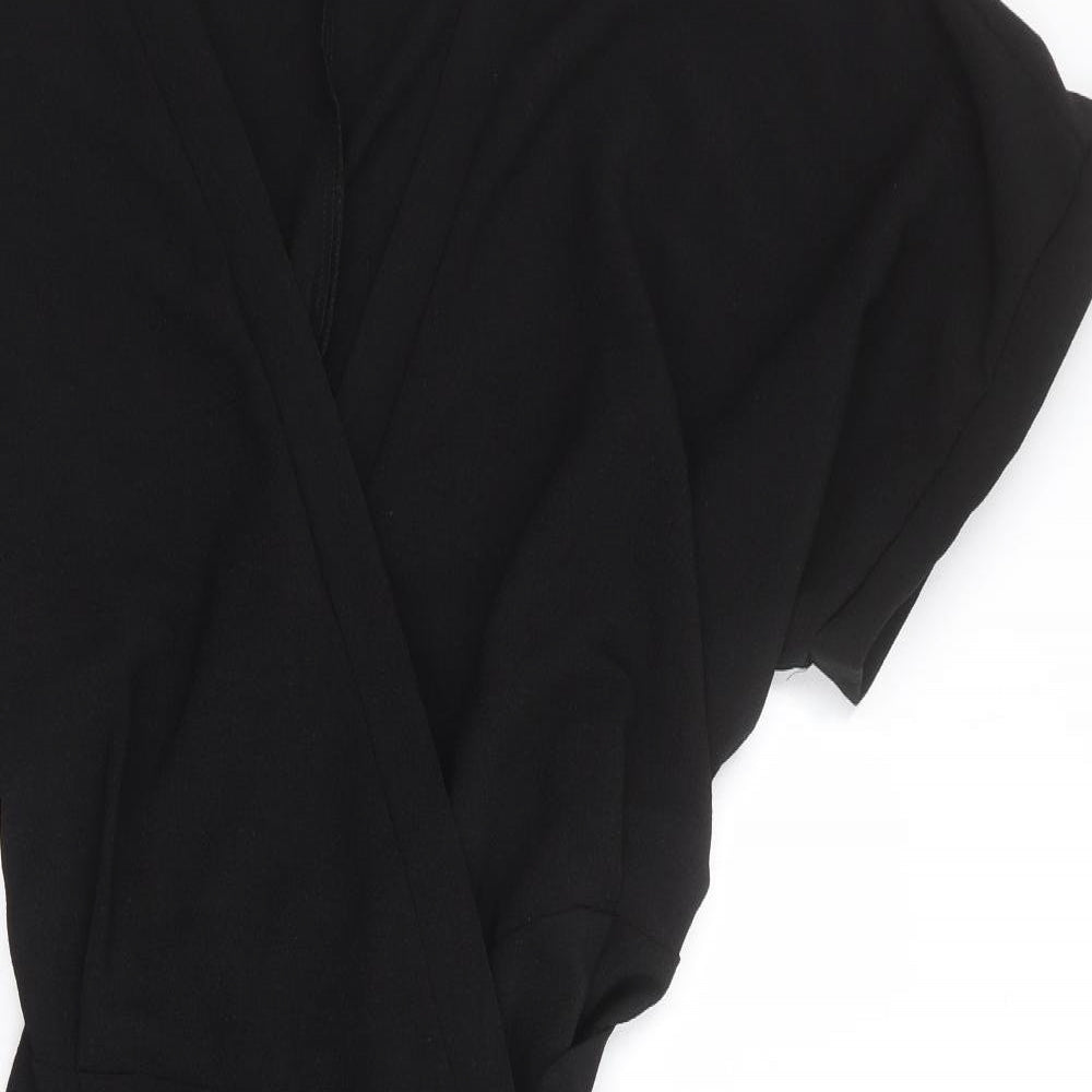 ASOS Womens Black Polyester Wrap Dress Size 22 V-Neck Tie
