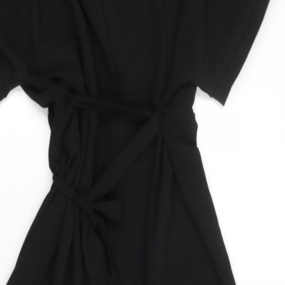 ASOS Womens Black Polyester Wrap Dress Size 22 V-Neck Tie