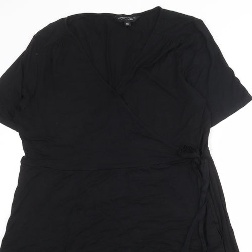 Dorothy Perkins Womens Black Viscose A-Line Size 12 Round Neck Tie