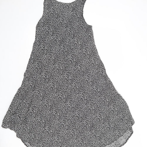 Izabel London Womens Black Geometric Viscose A-Line Size 8 Round Neck Pullover