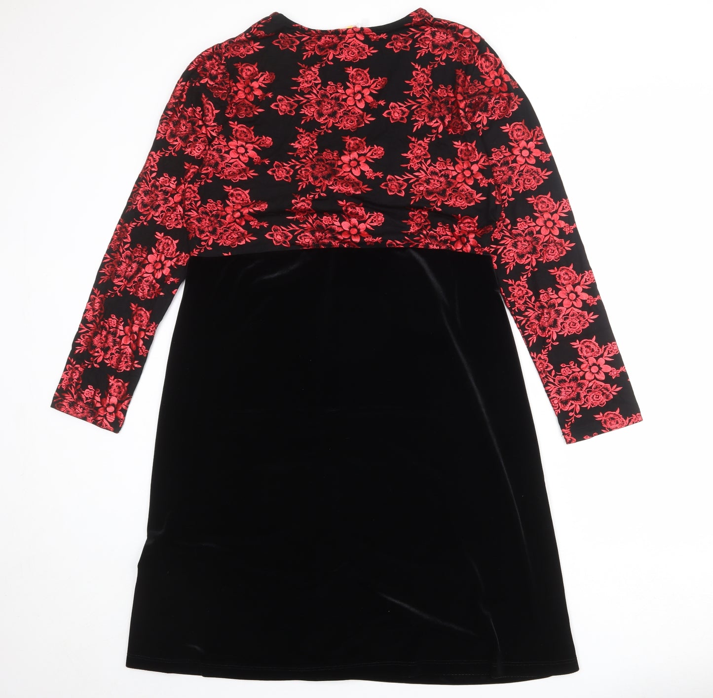 Joe Browns Womens Black Geometric Polyester Shift Size 18 V-Neck Pullover