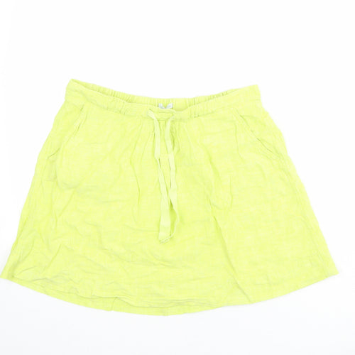 Stile Benetton Womens Green Cotton Skater Skirt Size 10