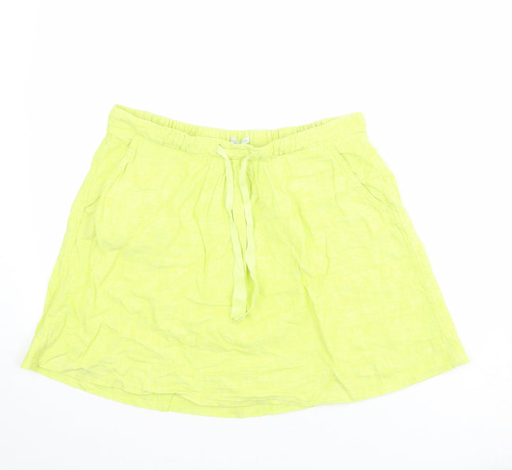 Stile Benetton Womens Green Cotton Skater Skirt Size 10