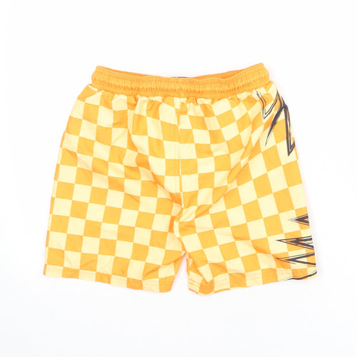 Dragon Ball Z Boys Orange Check Polyester Bermuda Shorts Size 8-9 Years L6 in Regular Drawstring - Swim Shorts