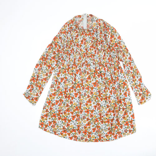 ASOS Womens Multicoloured Floral Viscose A-Line Size 8 Mock Neck Zip