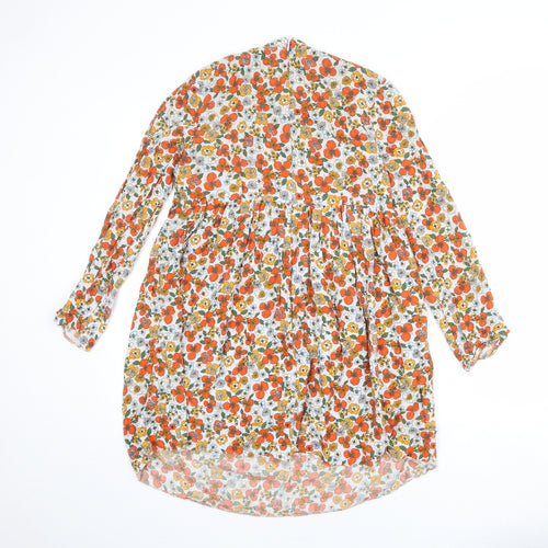 ASOS Womens Multicoloured Floral Viscose A-Line Size 8 Mock Neck Zip