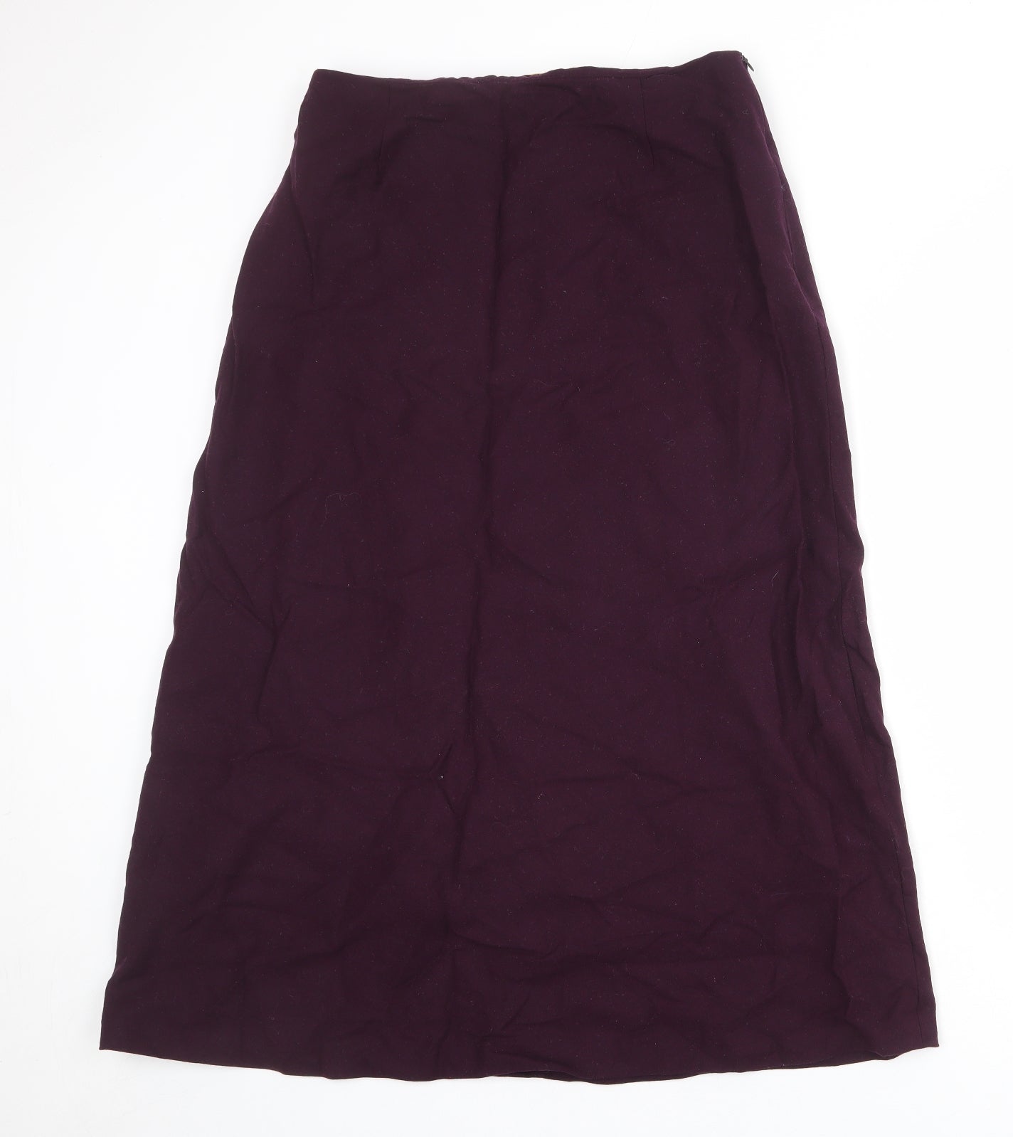 Viyella Womens Purple Wool A-Line Skirt Size 12 Zip