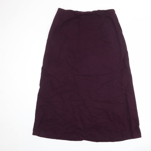 Viyella Womens Purple Wool A-Line Skirt Size 12 Zip