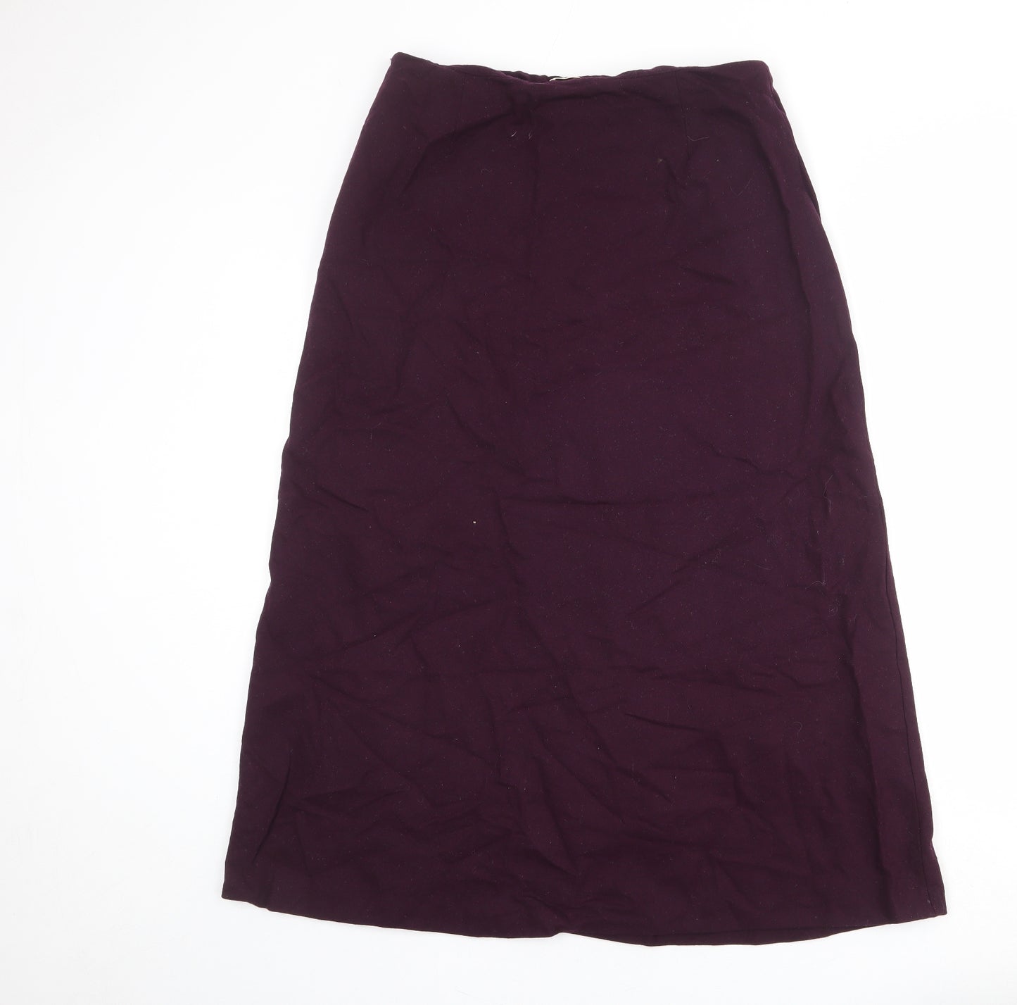 Viyella Womens Purple Wool A-Line Skirt Size 12 Zip