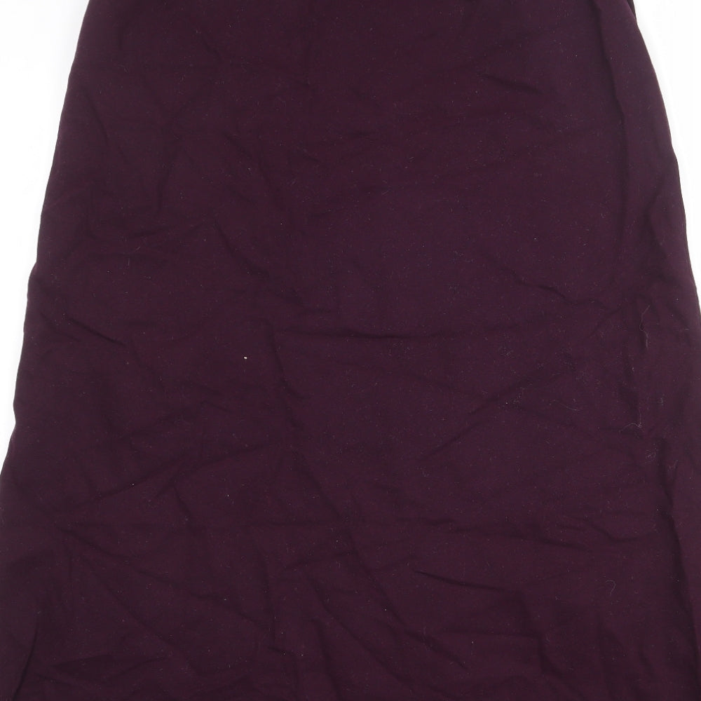 Viyella Womens Purple Wool A-Line Skirt Size 12 Zip