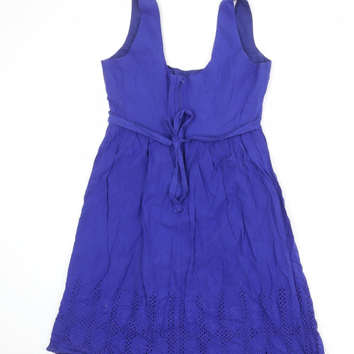 Dorothy Perkins Womens Blue Polyester Tank Dress Size 10 Scoop Neck Zip
