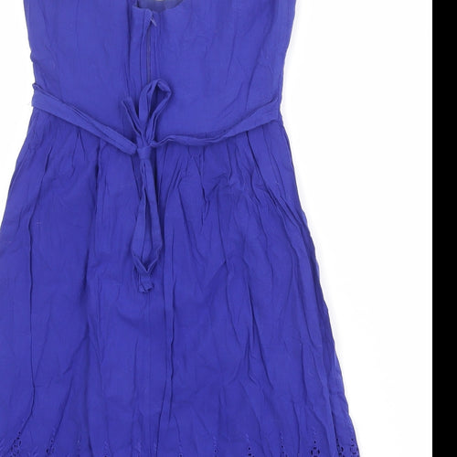 Dorothy Perkins Womens Blue Polyester Tank Dress Size 10 Scoop Neck Zip