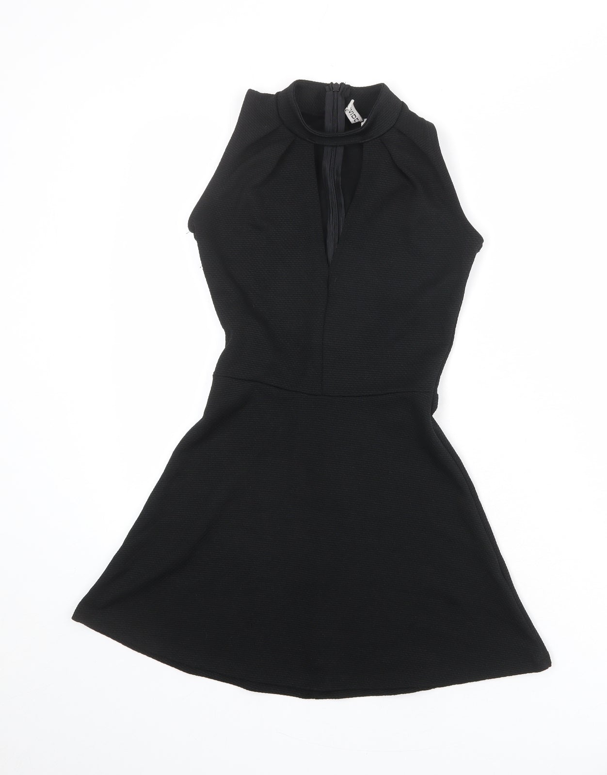 Divided by H&M Womens Black Polyester Mini Size XS Mock Neck Zip