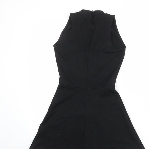 Divided by H&M Womens Black Polyester Mini Size XS Mock Neck Zip