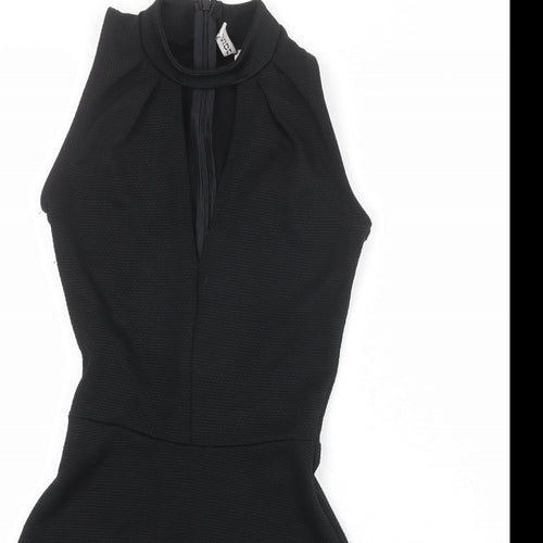 Divided by H&M Womens Black Polyester Mini Size XS Mock Neck Zip
