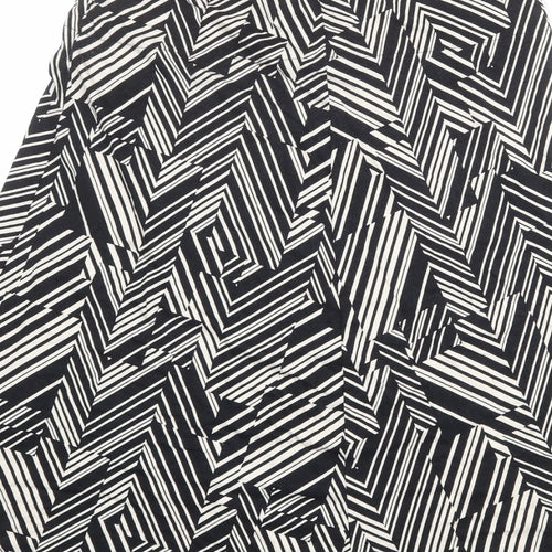 Bonmarché Womens Black Geometric Polyester A-Line Skirt Size 12