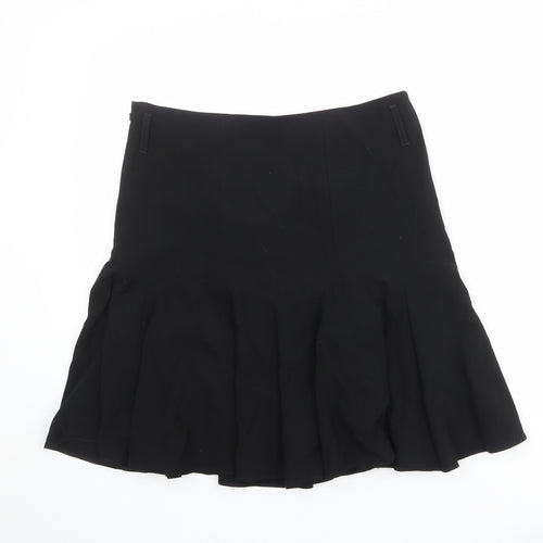 Marks and Spencer Womens Black Polyester Skater Skirt Size 12 Zip