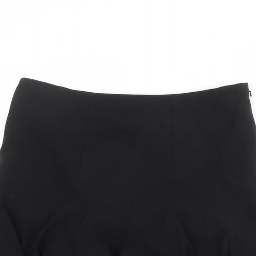 Marks and Spencer Womens Black Polyester Skater Skirt Size 12 Zip