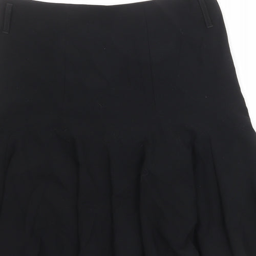 Marks and Spencer Womens Black Polyester Skater Skirt Size 12 Zip